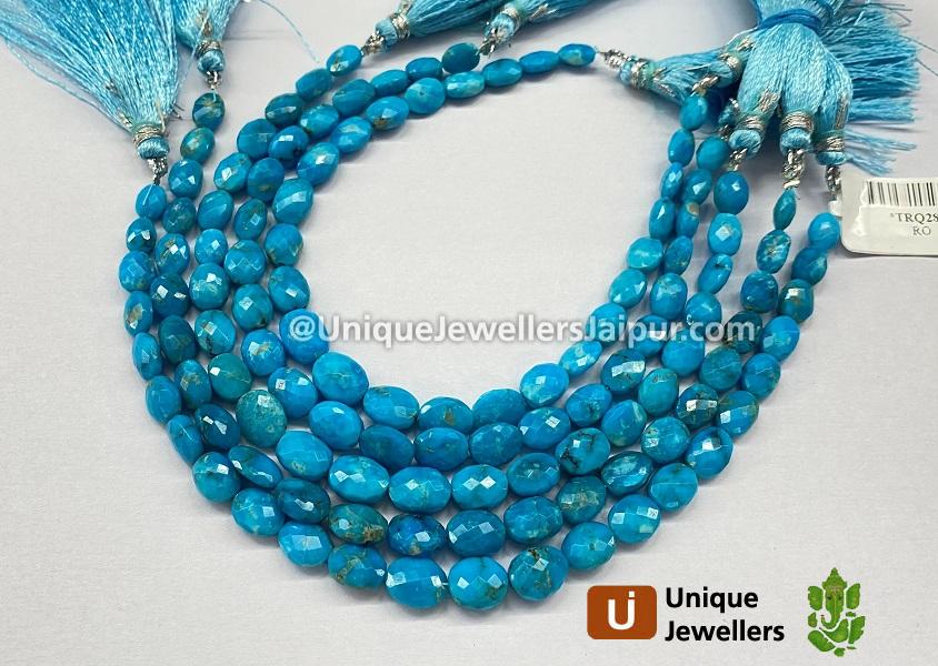 Turquoise Arizona Faceted Oval Beads